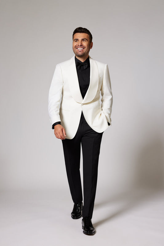 Black & White Tuxedo Zegna White Lapel