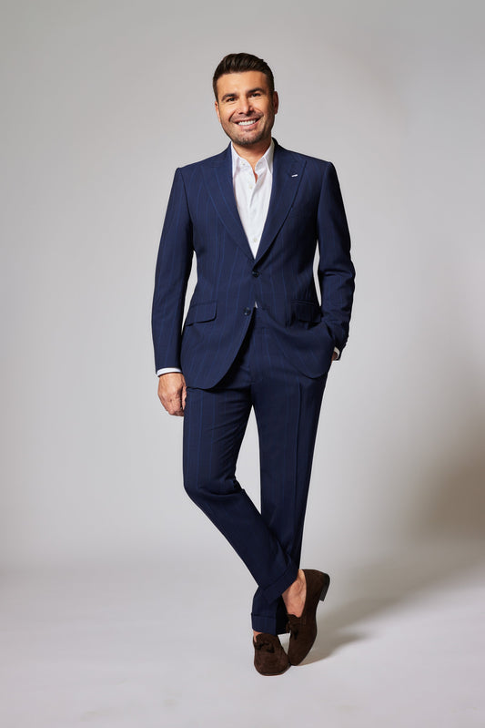 Casual Pinstripe Navy Zegna
