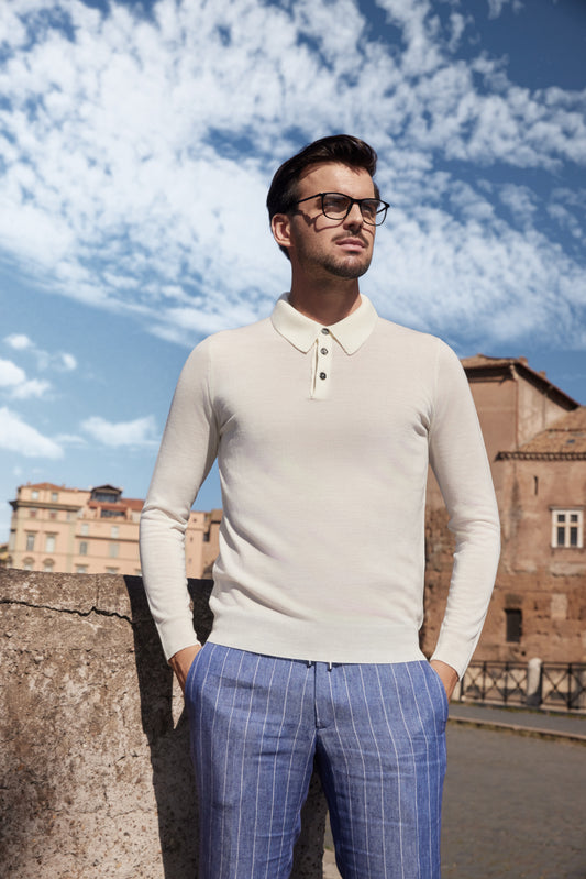 Pulover Merino Ivory Polo - ORSINO
