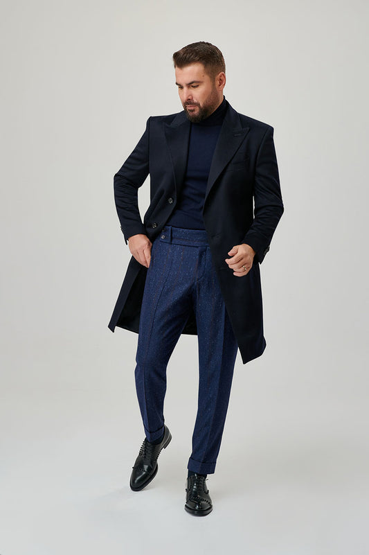 Palton bărbătesc bleumarin cașmir GIANCARLO - Loro Piana