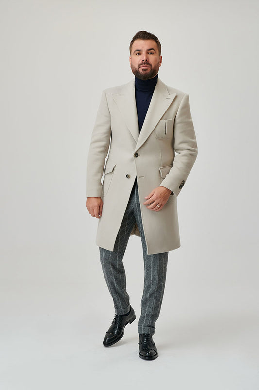 Palton bărbătesc cașmir gri oyster Ermenegildo Zegna - ORAZIO