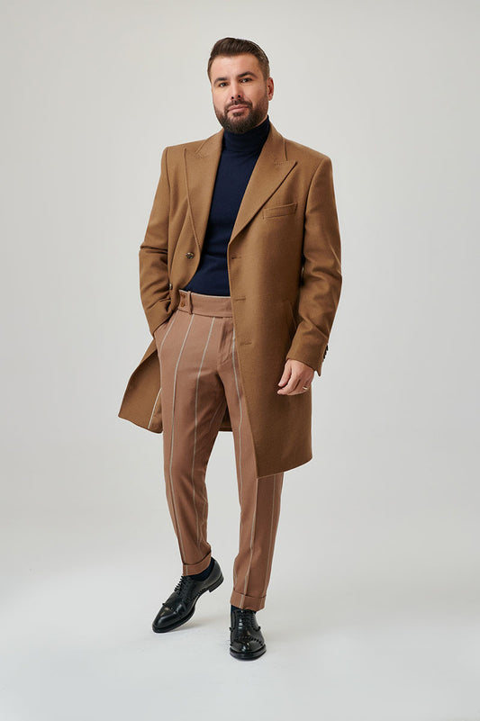 Palton bărbătesc camel din cașmir Loro Piana - CARMINE