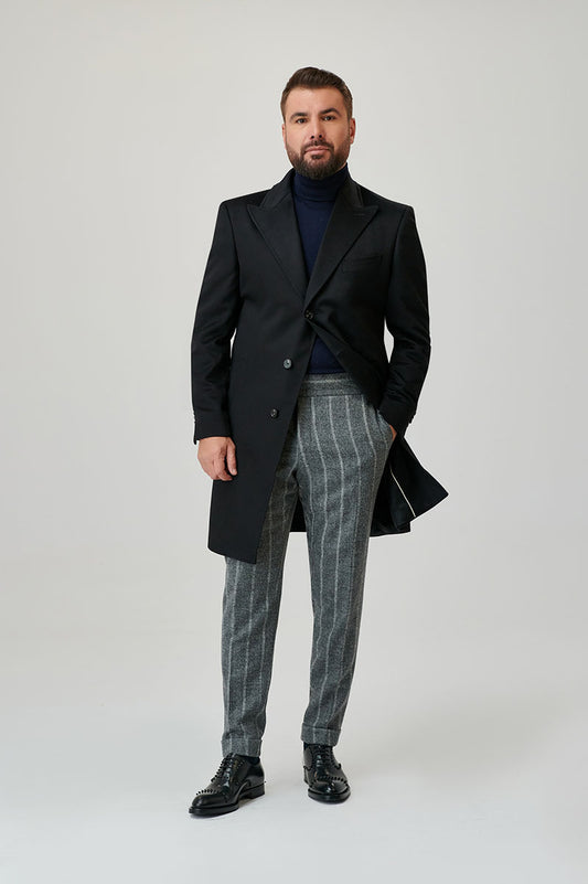 Palton bărbătesc negru cașmir Loro Piana - DEMETRIO