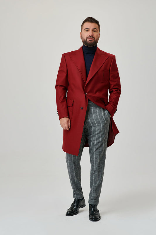 Palton bărbătesc roșu Holland & Sherry - RUGGERO