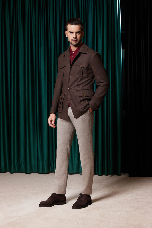 Safari Jacket dark brown - LORENZZO