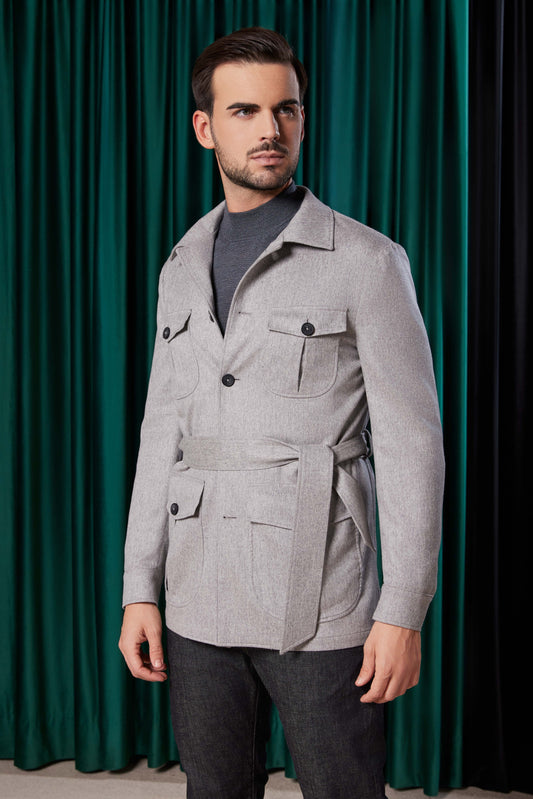 Safari Jacket gray - MANLIO
