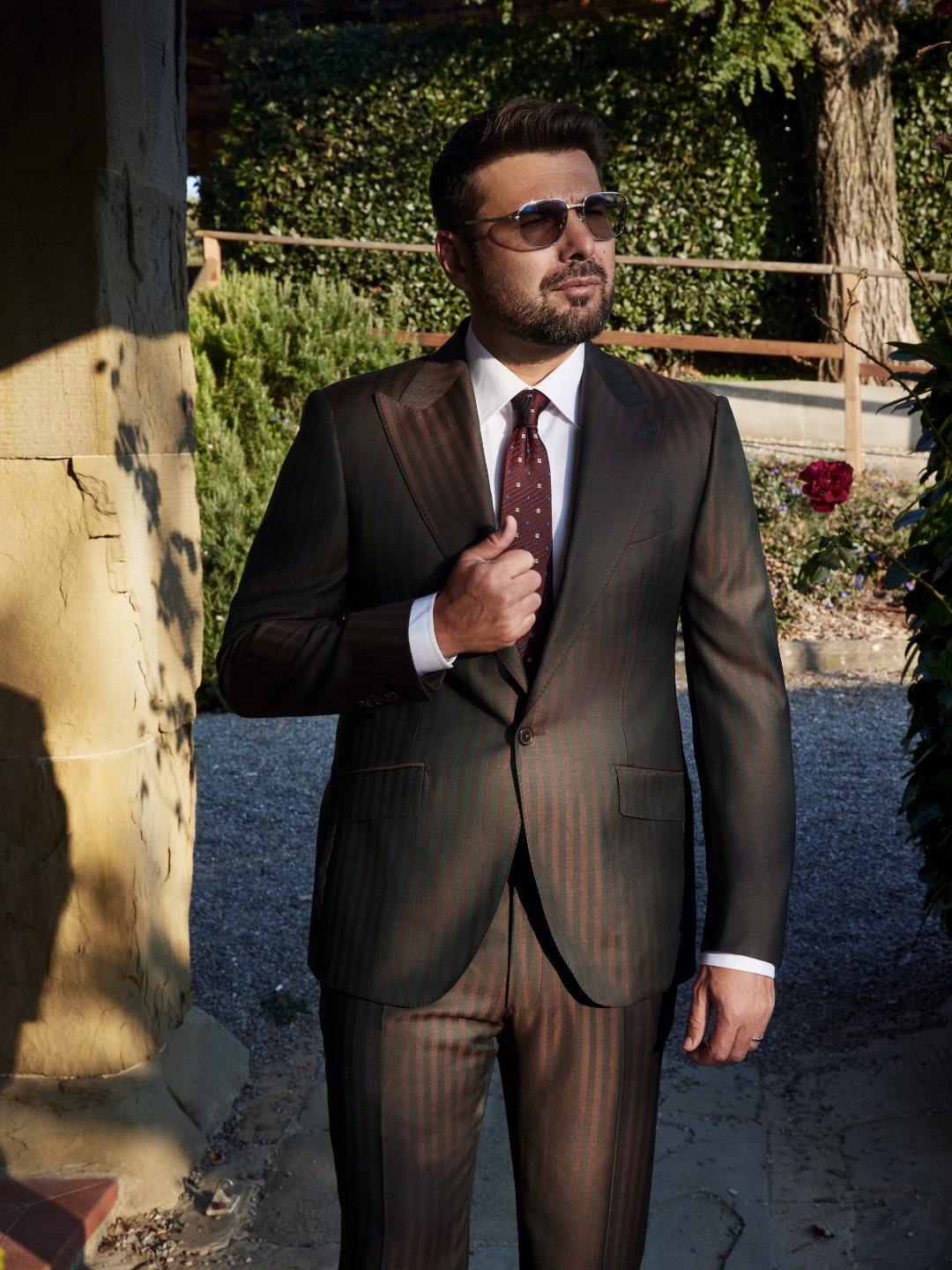 Costum self-stripe Lână și Mătase