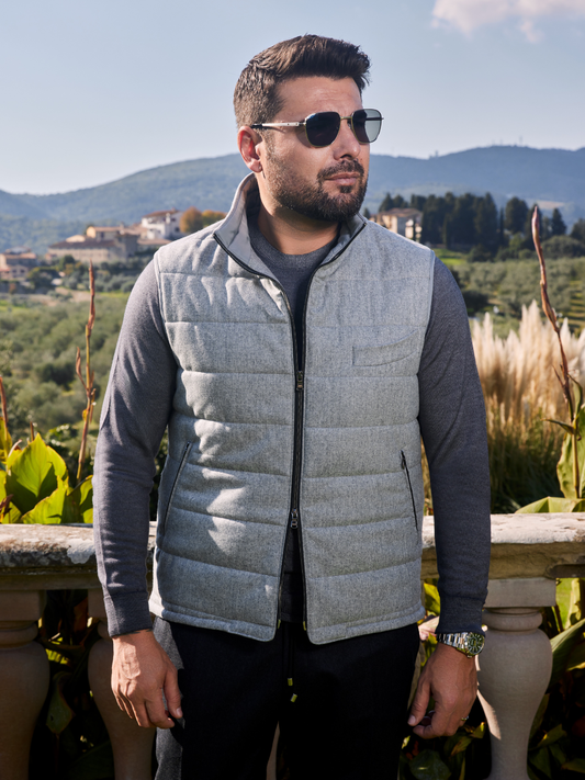 Vestă Matlasată din Flanelă de Lână