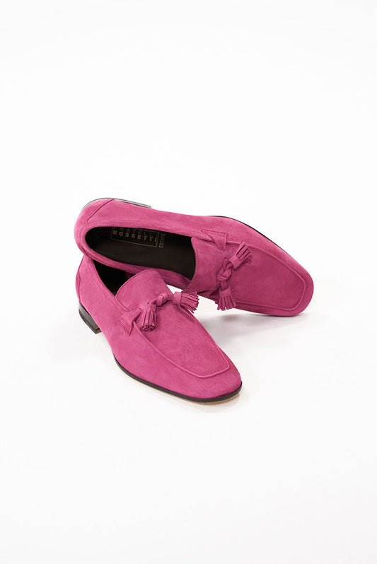 Belgian tasel Loafer piele întoarsă roz (suede) - Cameron