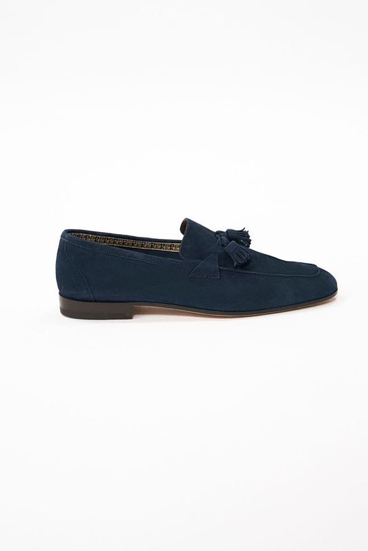 Belgian tassel loafers piele întoarsă bleumarin (suede) - Bennett