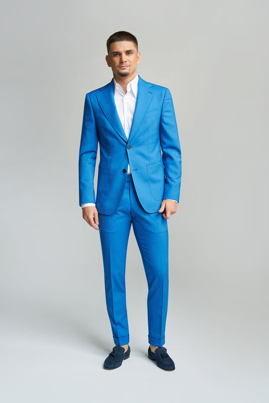 Costum Casual Scabal Azure Blue Raffaele