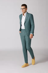 Costum casual cu model tattersall verde cu albastru - TONY