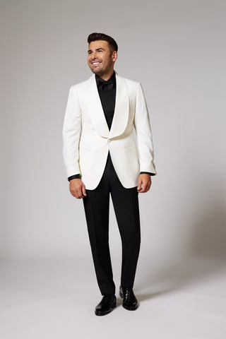 Black & White Tuxedo Zegna White Lapel