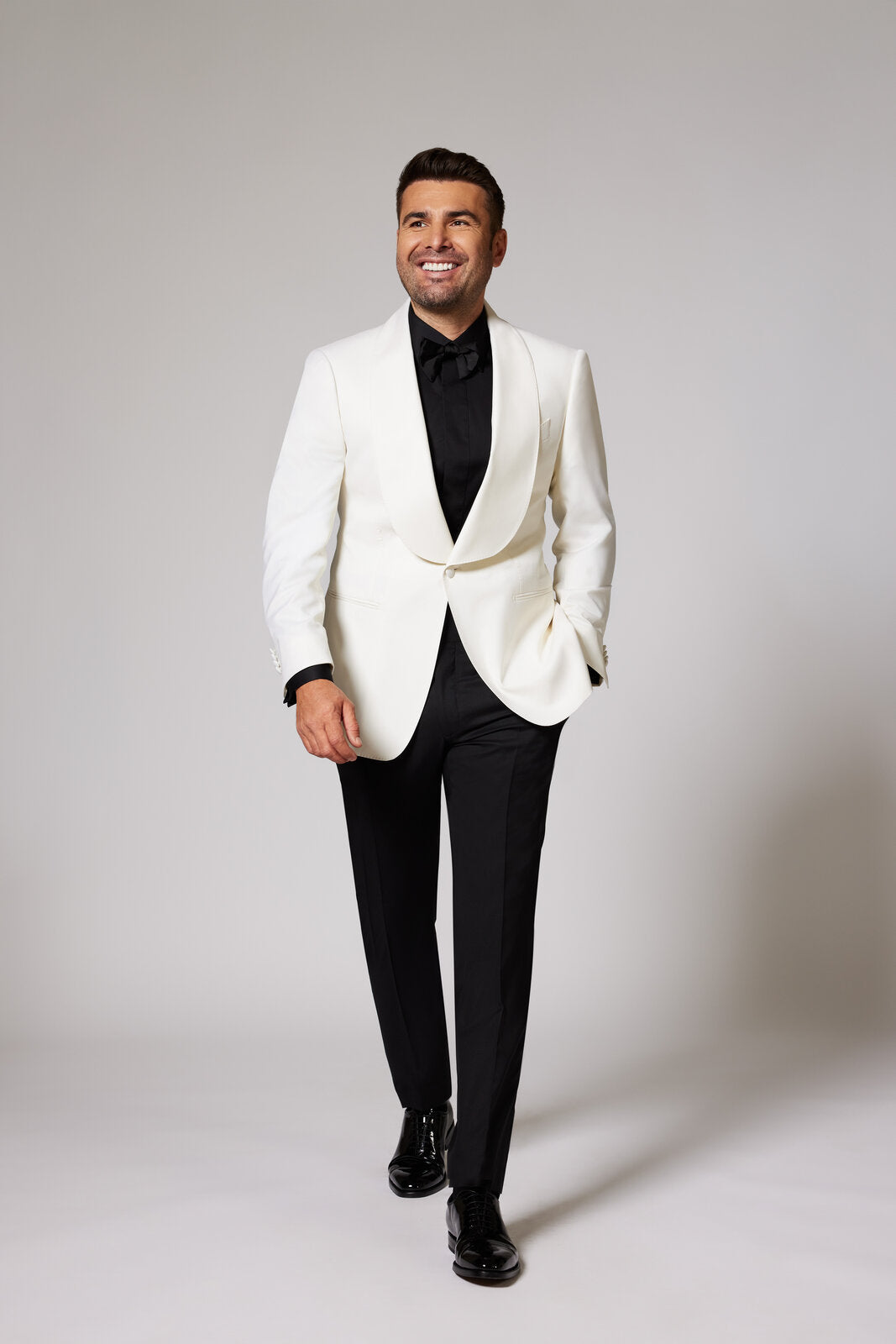 Black & White Tuxedo Zegna White Lapel