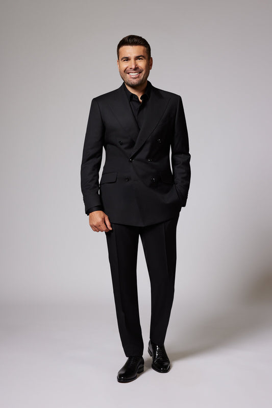 All Black Tuxedo Zegna Double Breasted