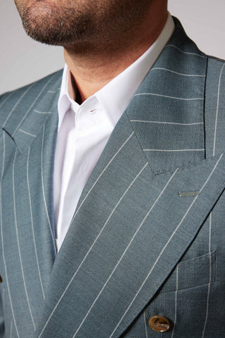 Casual Striped Teal Zegna Tropical