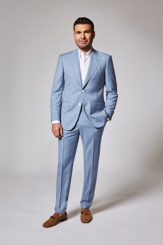 Casual Striped Azur Zegna Tropical