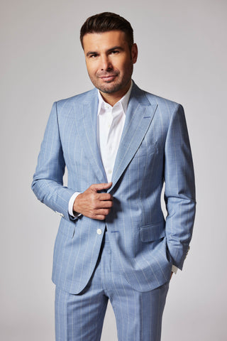 Casual Striped Azur Zegna Tropical