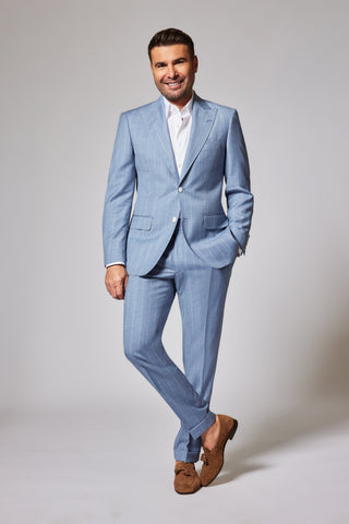 Casual Striped Azur Zegna Tropical