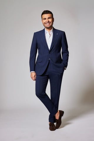 Casual Pinstripe Navy Zegna