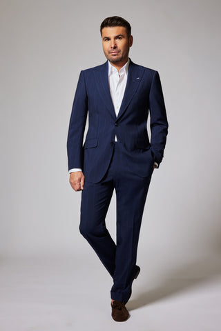 Casual Pinstripe Navy Zegna