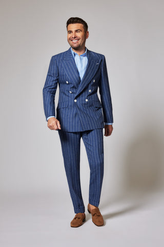 Casual Pinstripe Vibrant Blue Zegna