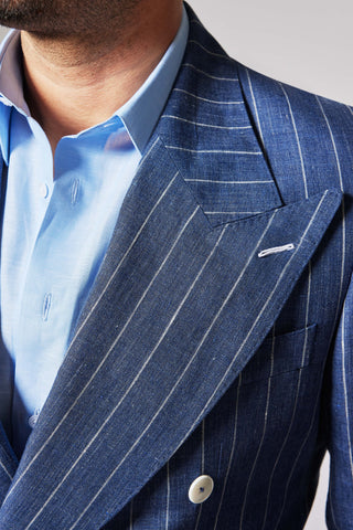 Casual Pinstripe Vibrant Blue Zegna