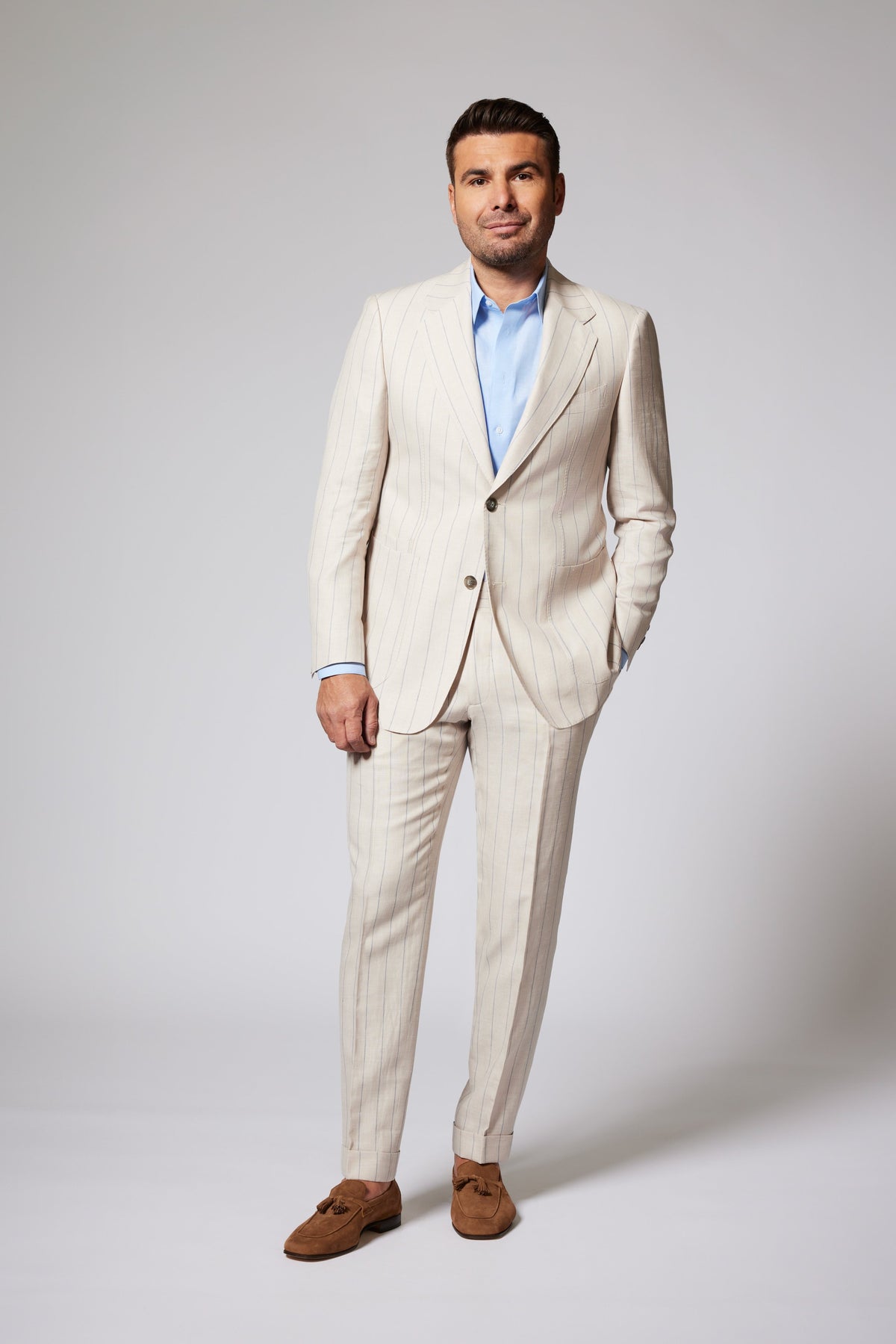 Casual Pinstripe Beige Zegna