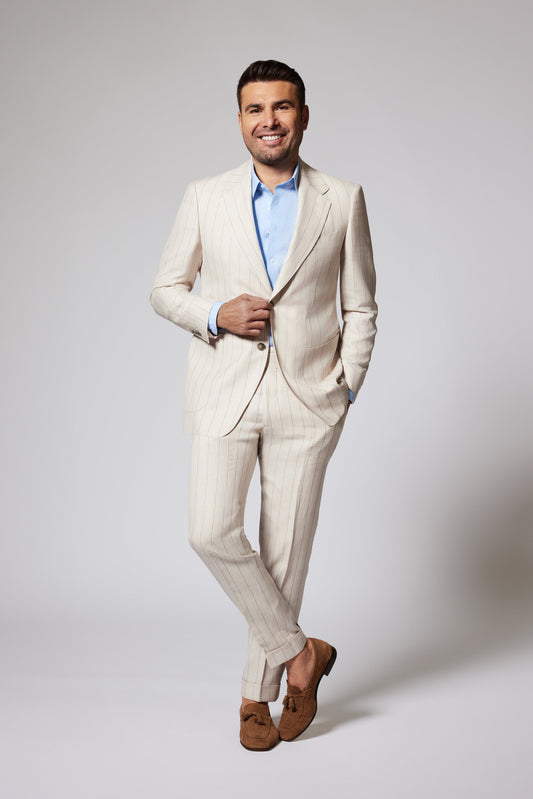 Casual Pinstripe Beige Zegna