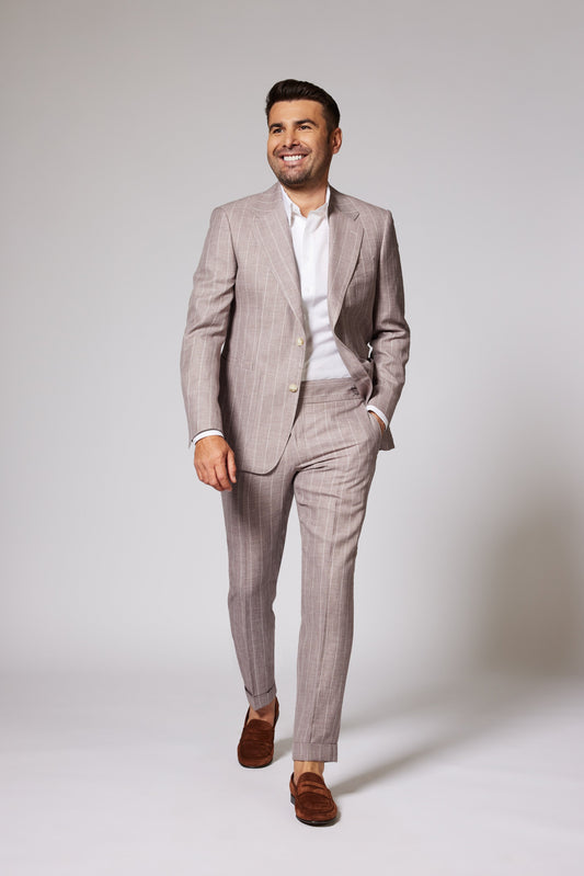 Casual Beige Taupe Zegna Linen