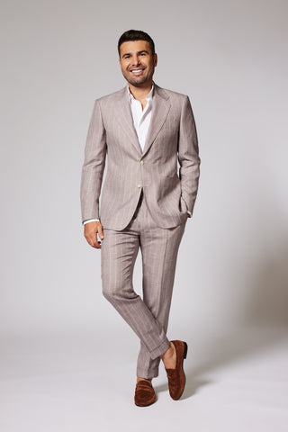 Casual Beige Taupe Zegna Linen