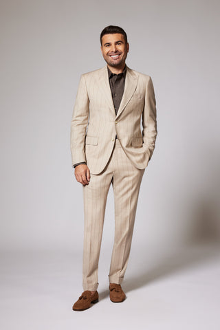 Casual Pinstripe Beige Zegna Tropical