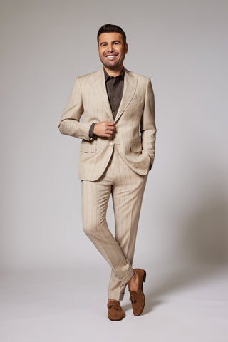 Casual Pinstripe Beige Zegna Tropical
