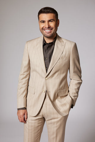 Casual Pinstripe Beige Zegna Tropical