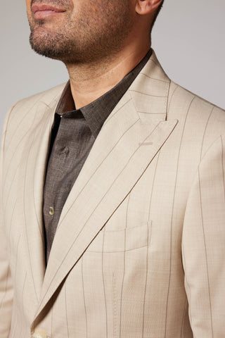 Casual Pinstripe Beige Zegna Tropical