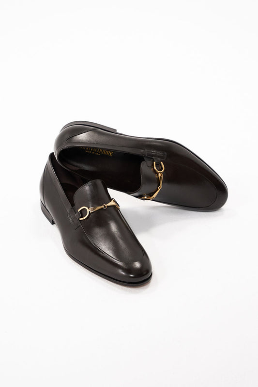 Gold HORSEBIT Belgian LOAFERS NEGRI SEMILUCIOȘI - Joseph