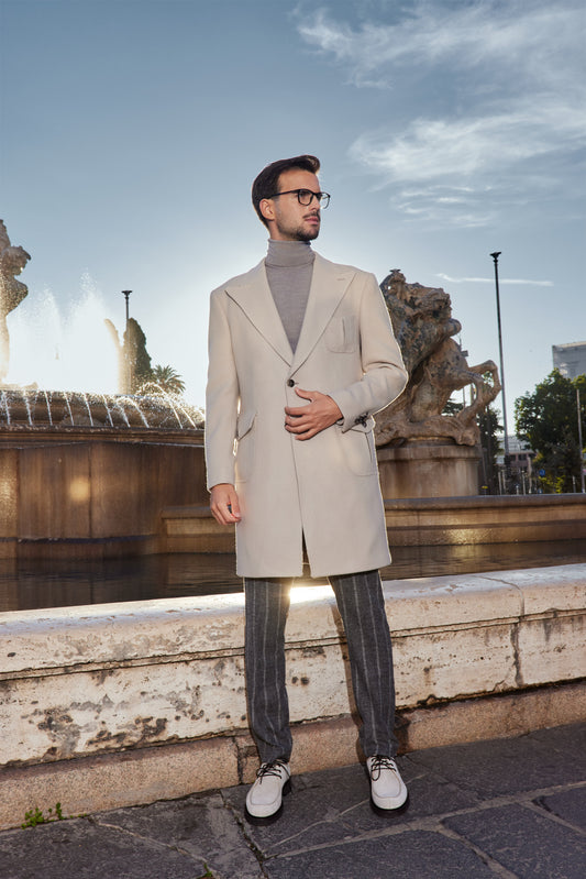 Grey Cashmere-Wool Zegna Coat