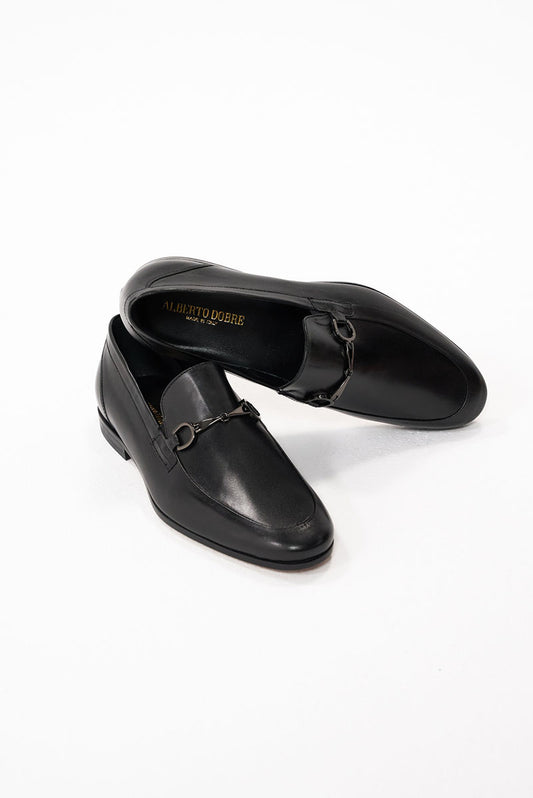 Black HORSEBIT Belgian LOAFERS negri semilucioși - DAVID