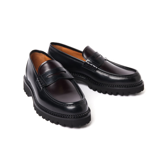 Chunky Penny Loafers din Piele Neagră