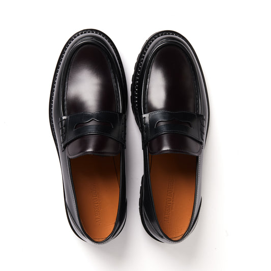 Chunky Penny Loafers din Piele Neagră