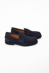 Pantofi Penny Loafer Suede suede (piele întoarsă) bleumarin – talpă înaltă - Mason