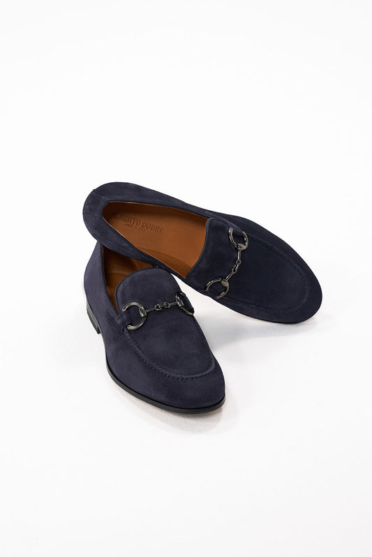 Pantofi HORSEBIT LOAFERS belgian bleumarin suede – piele întoarsă - Michael