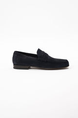 Penny Loafer Suede piele întoarsă – bleumarin – talpă joasă - CARTER