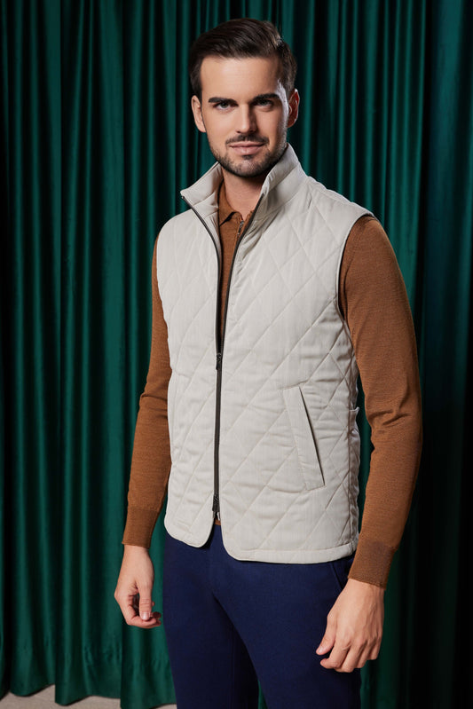 Loro Piana Rain System® Quilted Body Warmer in Beige