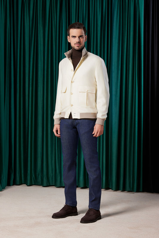 Blouson Loro Piana Cashmere Ivory Elegance