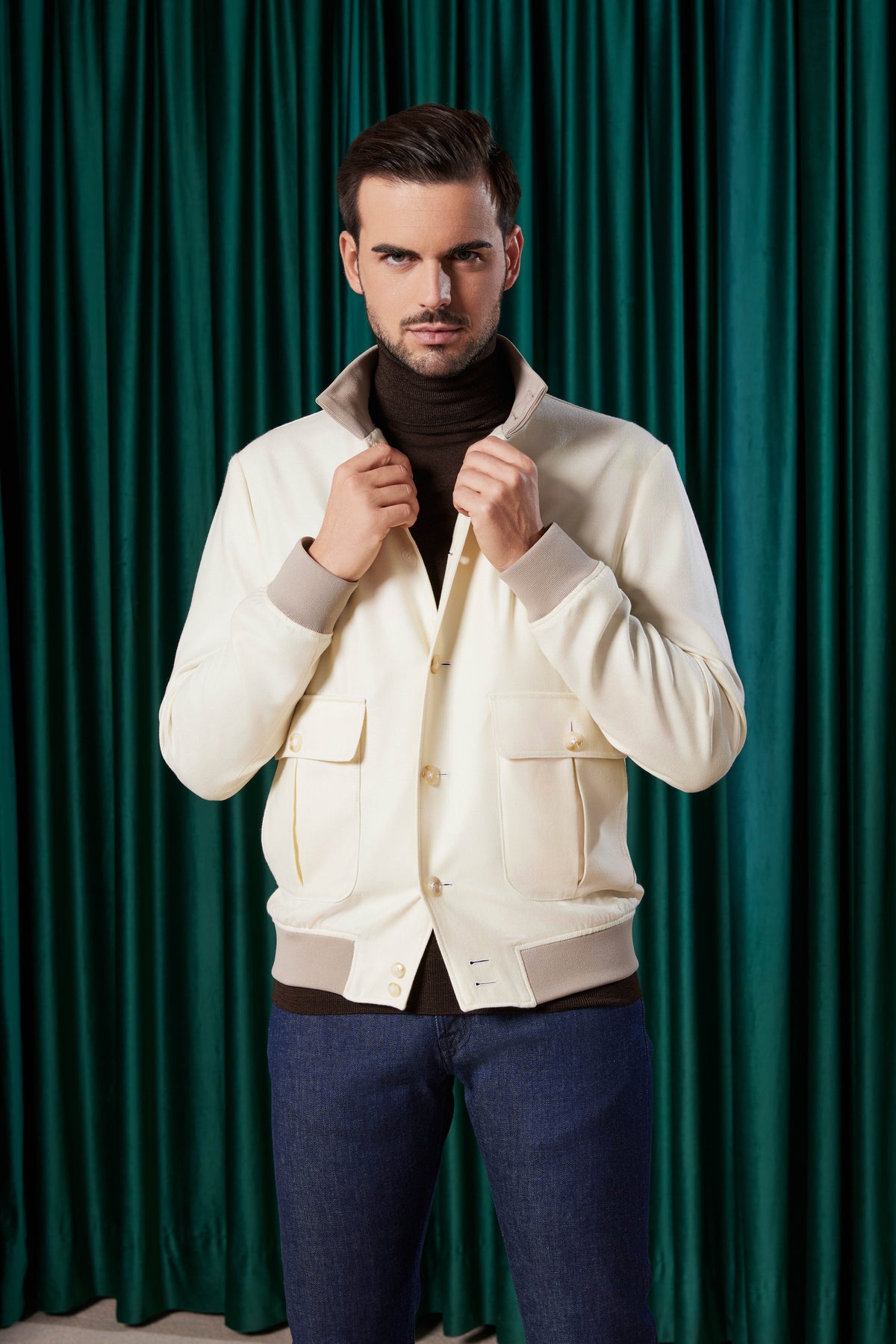 Blouson Loro Piana Cashmere Ivory Elegance