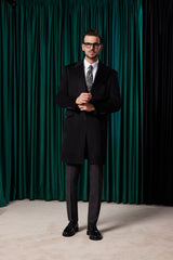 Classic Black Cashmere Overcoat Loro Piana