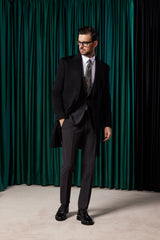 Classic Black Cashmere Overcoat Loro Piana