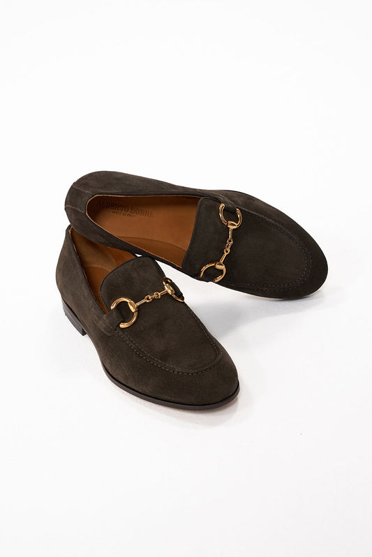 Pantofi HORSEBIT LOAFERS belgian maro suede (piele întoarsă) - Leo