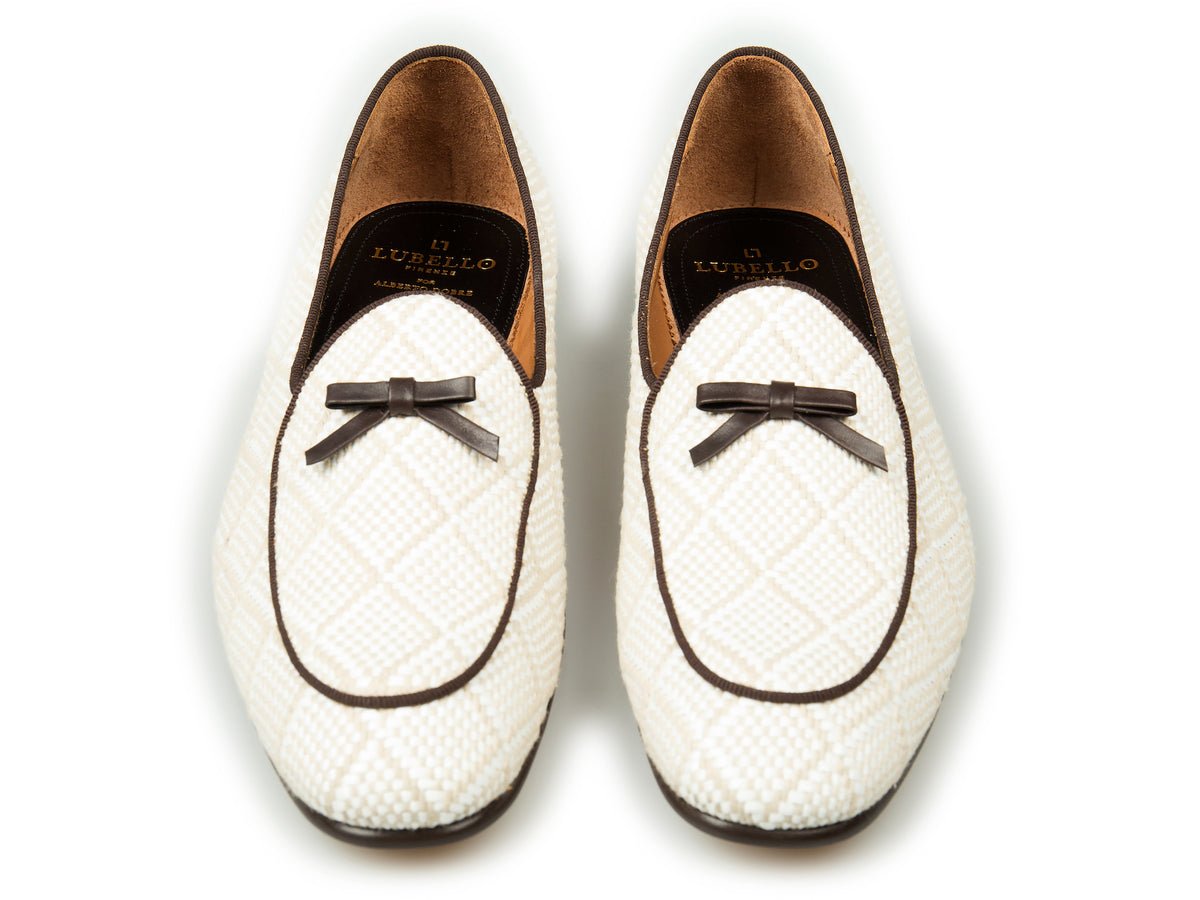 Pantofi Loafers Ivory cu fundă